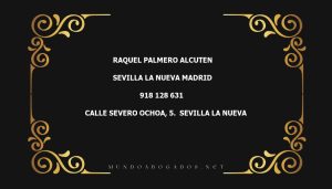 abogado Raquel Palmero Alcuten en la localidad de Sevilla la Nueva