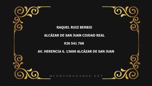 abogado Raquel Ruiz Berbis en la localidad de Alcázar de San Juan