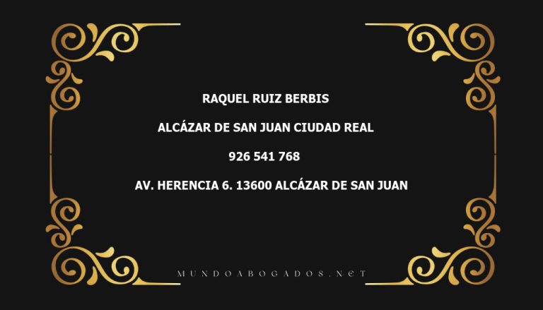 abogado Raquel Ruiz Berbis en la localidad de Alcázar de San Juan