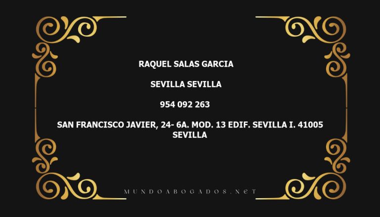 abogado Raquel Salas Garcia en la localidad de Sevilla