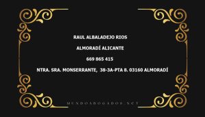 abogado Raul Albaladejo Rios en la localidad de Almoradí