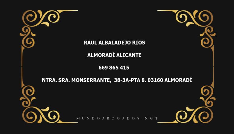 abogado Raul Albaladejo Rios en la localidad de Almoradí