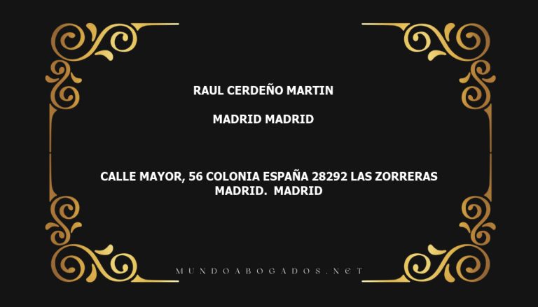 abogado Raul Cerdeño Martin en la localidad de Madrid