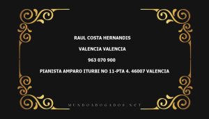 abogado Raul Costa Hernandis en la localidad de Valencia