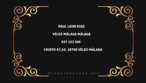 abogado Raul Leon Diaz en la localidad de Vélez-Málaga