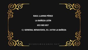 abogado Raul Llamas Pérez en la localidad de La Bañeza