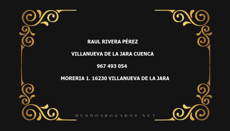 abogado Raul Rivera Pérez en la localidad de Villanueva de La Jara