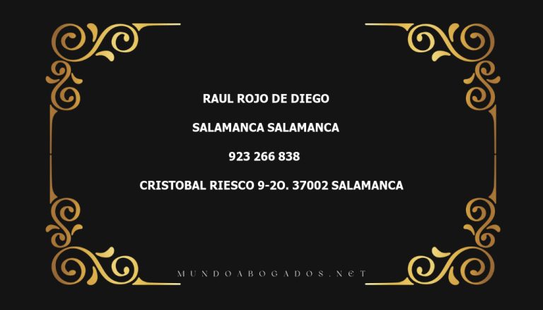 abogado Raul Rojo De Diego en la localidad de Salamanca