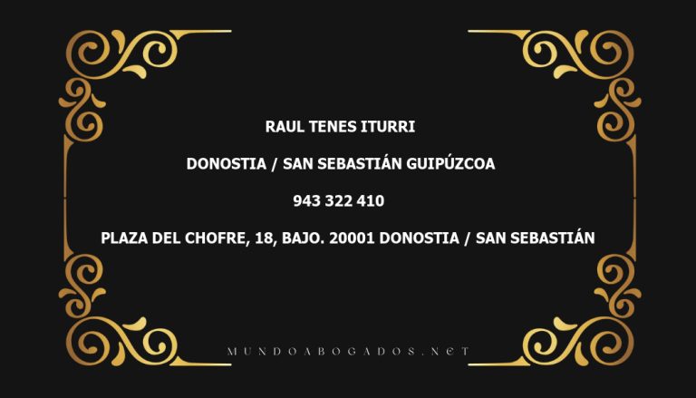 abogado Raul Tenes Iturri en la localidad de Donostia / San Sebastián