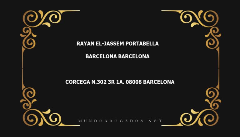 abogado Rayan El-Jassem Portabella en la localidad de Barcelona