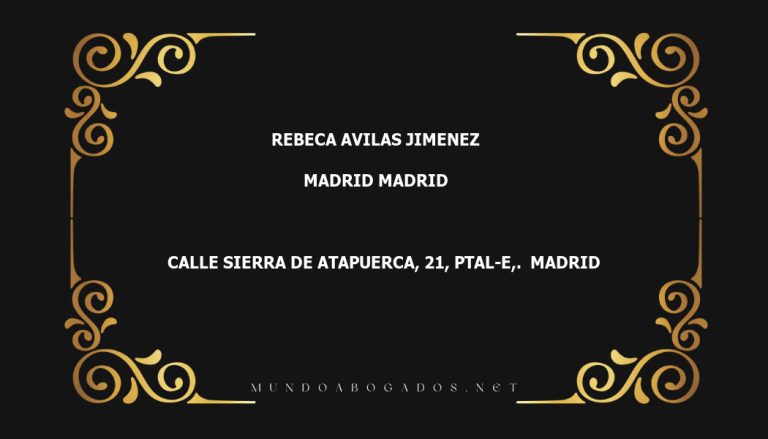 abogado Rebeca Avilas Jimenez en la localidad de Madrid