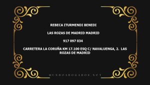 abogado Rebeca Iturmendi Benedi en la localidad de Las Rozas de Madrid