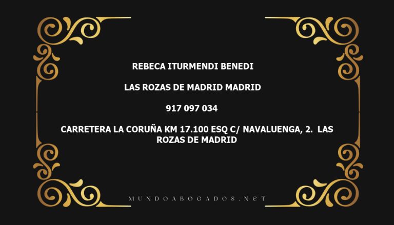 abogado Rebeca Iturmendi Benedi en la localidad de Las Rozas de Madrid