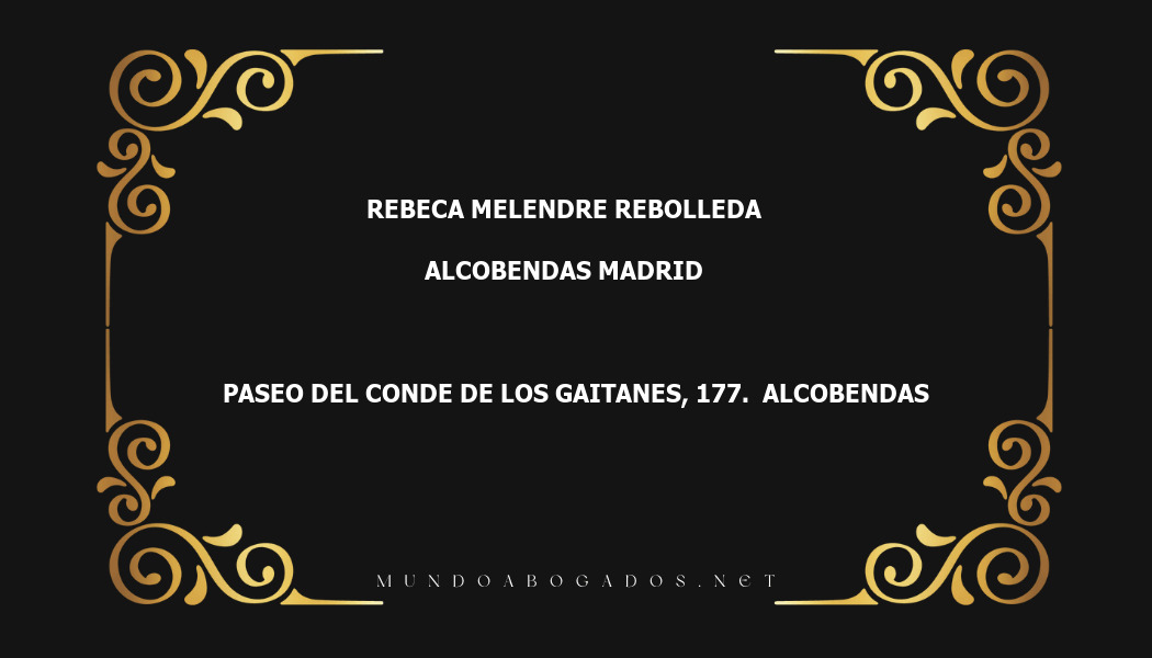 abogado Rebeca Melendre Rebolleda en la localidad de Alcobendas