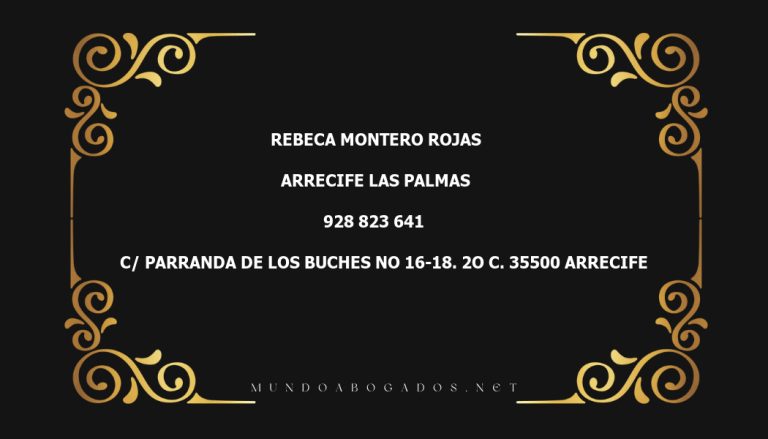 abogado Rebeca Montero Rojas en la localidad de Arrecife