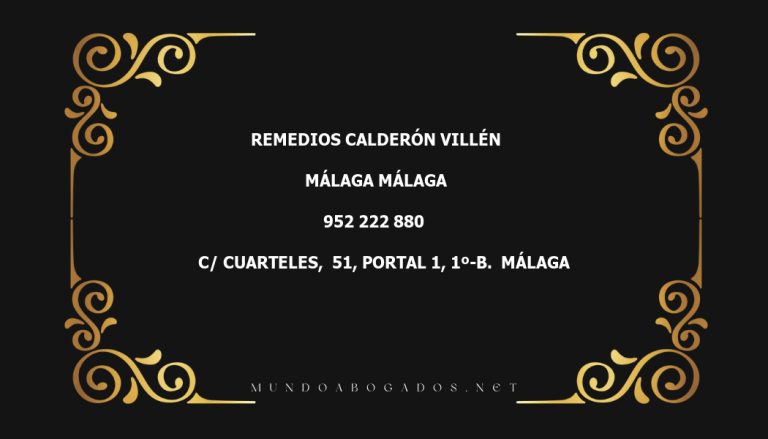 abogado Remedios Calderón Villén en la localidad de Málaga