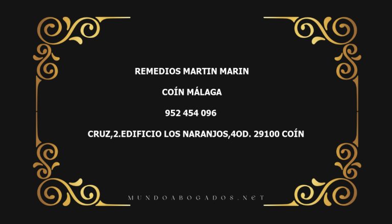 abogado Remedios Martin Marin en la localidad de Coín