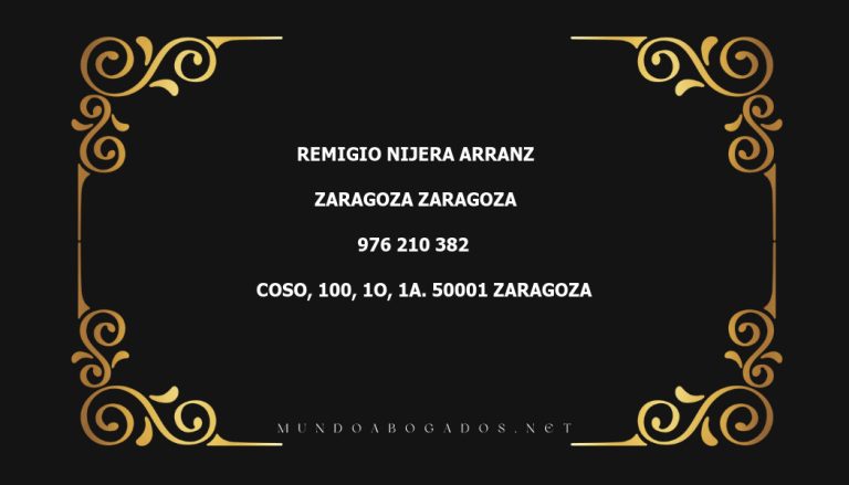 abogado Remigio Nijera Arranz en la localidad de Zaragoza