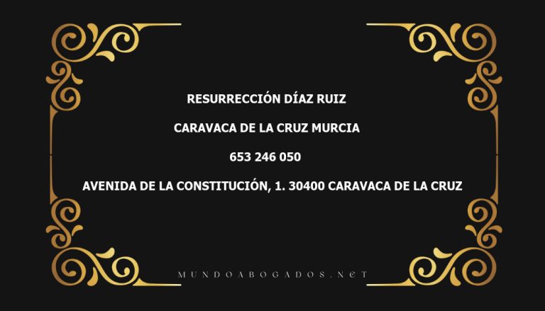 abogado Resurrección Díaz Ruiz en la localidad de Caravaca de la Cruz