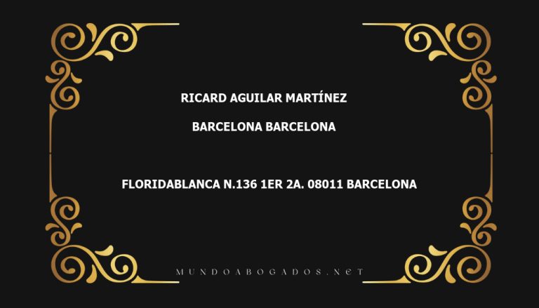 abogado Ricard Aguilar Martínez en la localidad de Barcelona