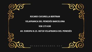 abogado Ricard Cucurella Bertran en la localidad de Vilafranca del Penedés