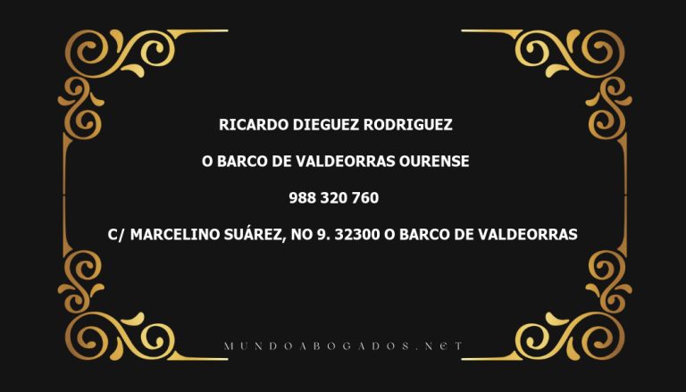 abogado Ricardo Dieguez Rodriguez en la localidad de O Barco de Valdeorras