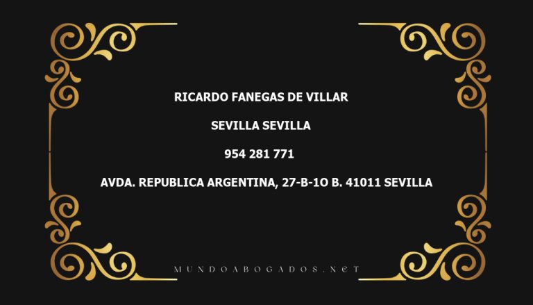 abogado Ricardo Fanegas De Villar en la localidad de Sevilla