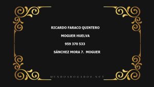 abogado Ricardo Faraco Quintero en la localidad de Moguer