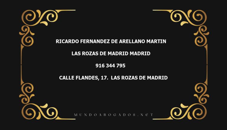 abogado Ricardo Fernandez De Arellano Martin en la localidad de Las Rozas de Madrid