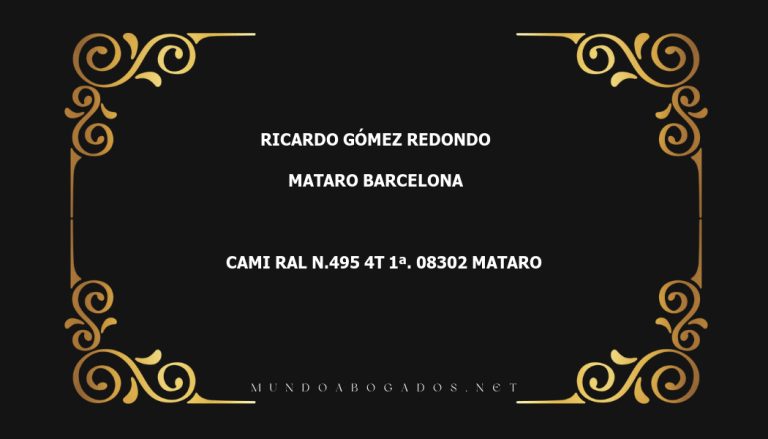 abogado Ricardo Gómez Redondo en la localidad de Mataro