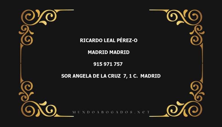 abogado Ricardo Leal Pérez-O en la localidad de Madrid