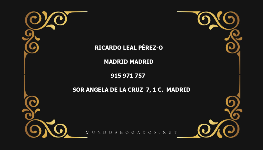 abogado Ricardo Leal Pérez-O en la localidad de Madrid