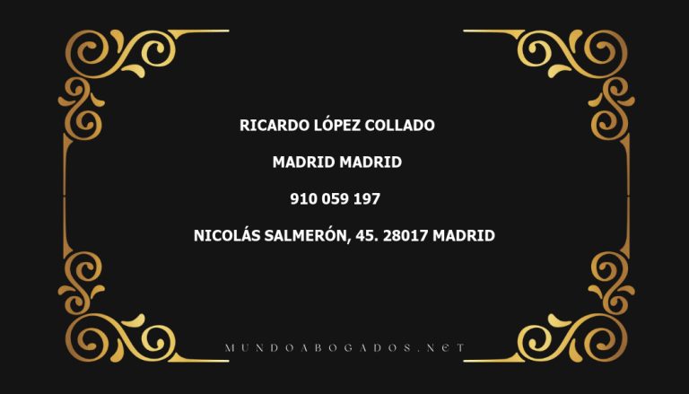 abogado Ricardo López Collado en la localidad de Madrid