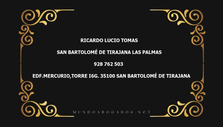 abogado Ricardo Lucio Tomas en la localidad de San Bartolomé de Tirajana