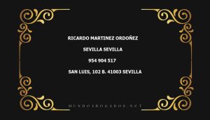 abogado Ricardo Martinez Ordoñez en la localidad de Sevilla