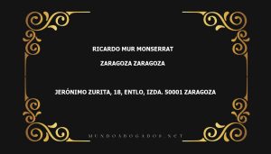 abogado Ricardo Mur Monserrat en la localidad de Zaragoza