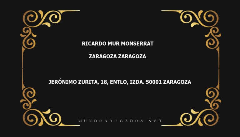 abogado Ricardo Mur Monserrat en la localidad de Zaragoza