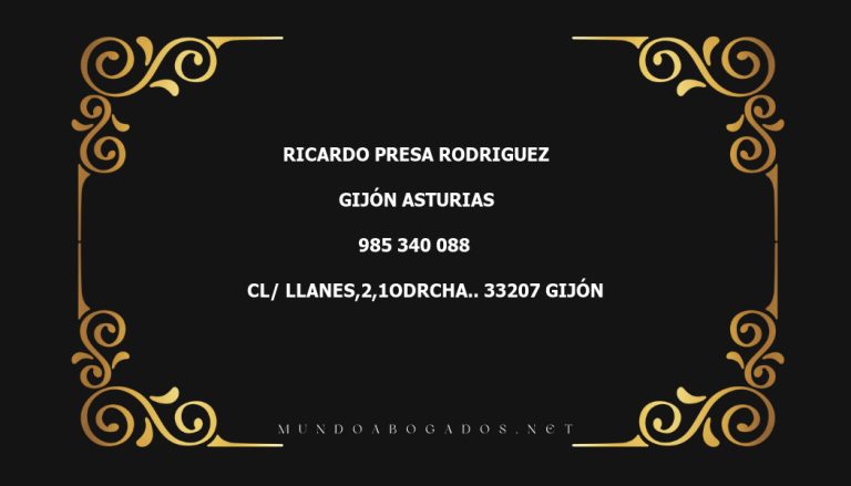 abogado Ricardo Presa Rodriguez en la localidad de Gijón