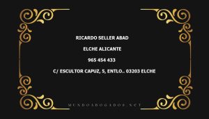 abogado Ricardo Seller Abad en la localidad de Elche