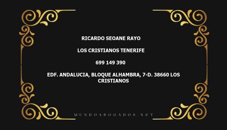 abogado Ricardo Seoane Rayo en la localidad de Los Cristianos