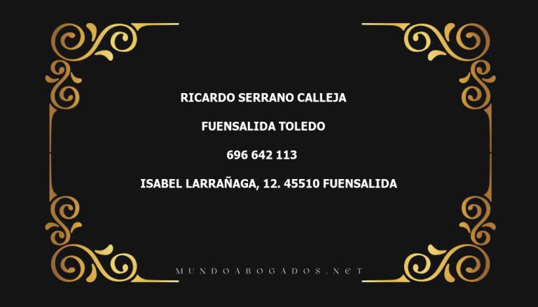 abogado Ricardo Serrano Calleja en la localidad de Fuensalida