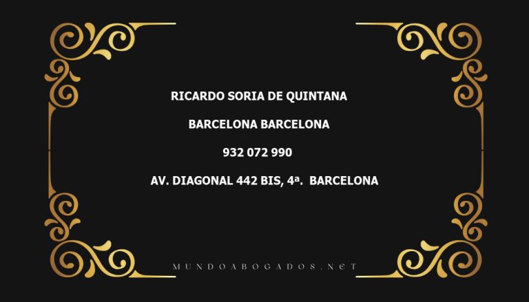 abogado Ricardo Soria De Quintana en la localidad de Barcelona