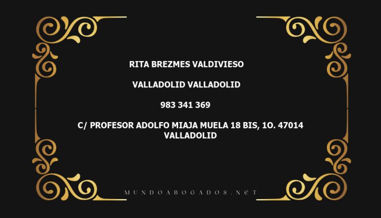 abogado Rita Brezmes Valdivieso en la localidad de Valladolid