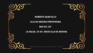 abogado Roberto Adan Allo en la localidad de Illa de Arousa