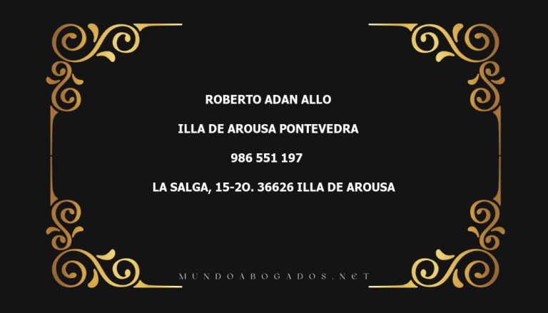 abogado Roberto Adan Allo en la localidad de Illa de Arousa