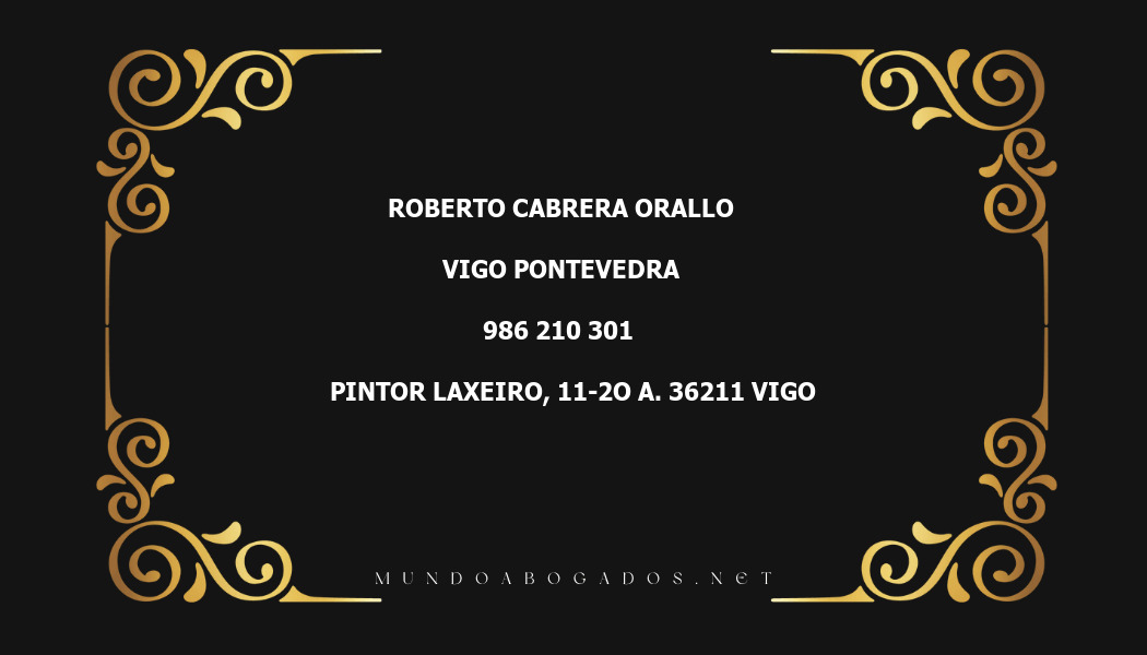 abogado Roberto Cabrera Orallo en la localidad de Vigo