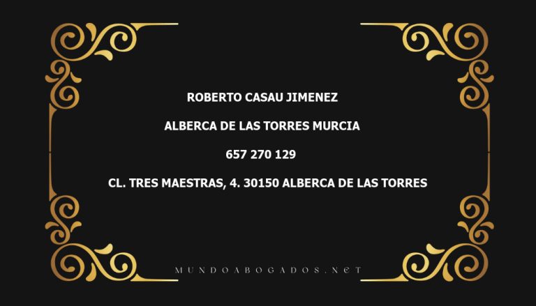 abogado Roberto Casau Jimenez en la localidad de Alberca de Las Torres