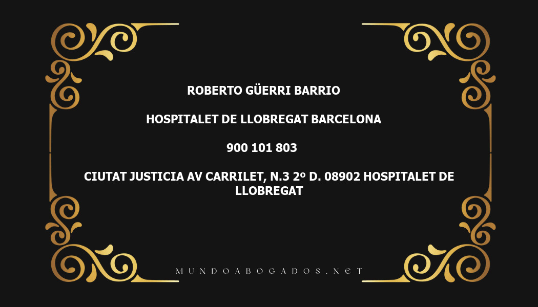 abogado Roberto Güerri Barrio en la localidad de Hospitalet de Llobregat