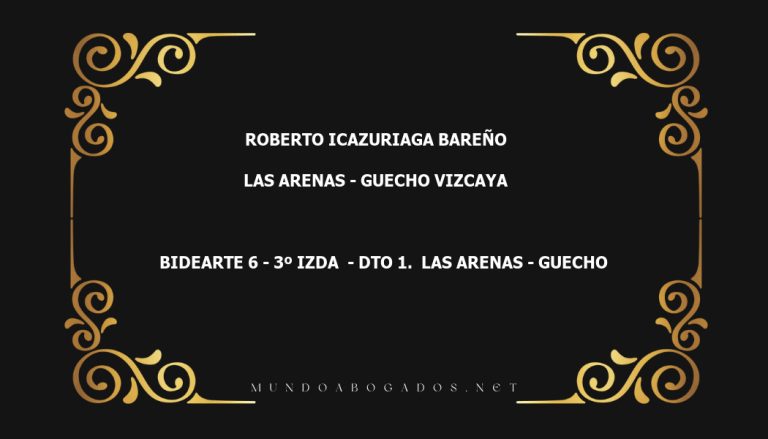 abogado Roberto Icazuriaga Bareño en la localidad de Las Arenas - Guecho