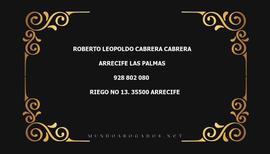 abogado Roberto Leopoldo Cabrera Cabrera en la localidad de Arrecife